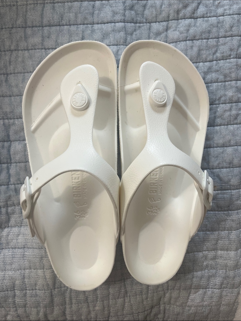Birkenstock White Gizeh Style EVA Thong Sandals